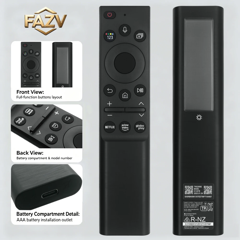 FAZV Solar Voice Remote for Samsung BN59-01357E QN50Q60AAGXZD QN65Q70AAGXZD QN75Q80AAGXZD QN65QN90AAGXZD Smart TV
FAZV Solar Voice Remote for Samsung BN59-01357E QN50Q60AAGXZD QN65Q70AAGXZD QN75Q80AAGXZD QN65QN90AAGXZD Smart TV