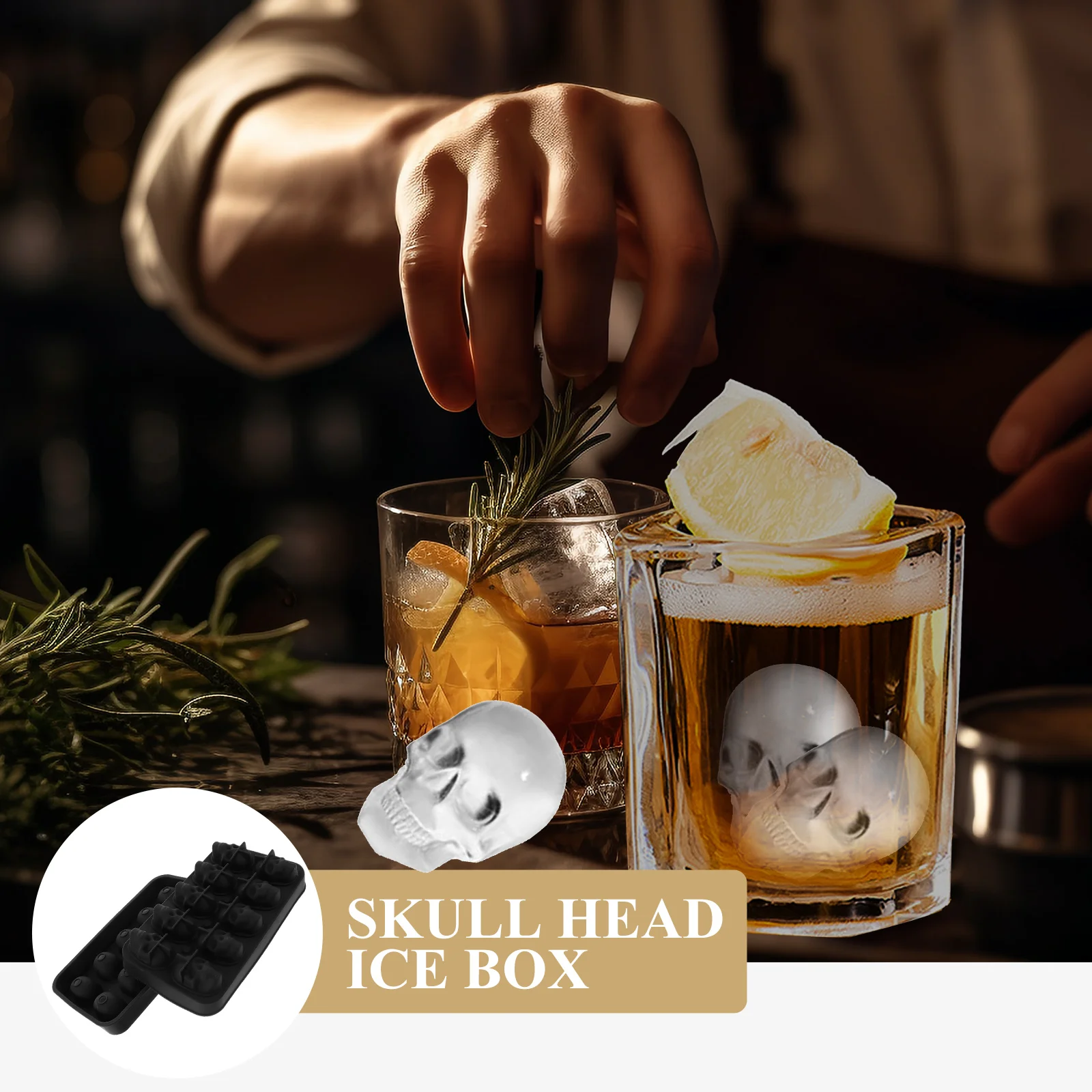 Durable Skull Shaped Ice Cube Mold Reusable Whiskey Cocktail Tray Household Kitchen Tool
Durable Skull Shaped Ice Cube Mold Reusable Whiskey Cocktail Tray Household Kitchen Tool
