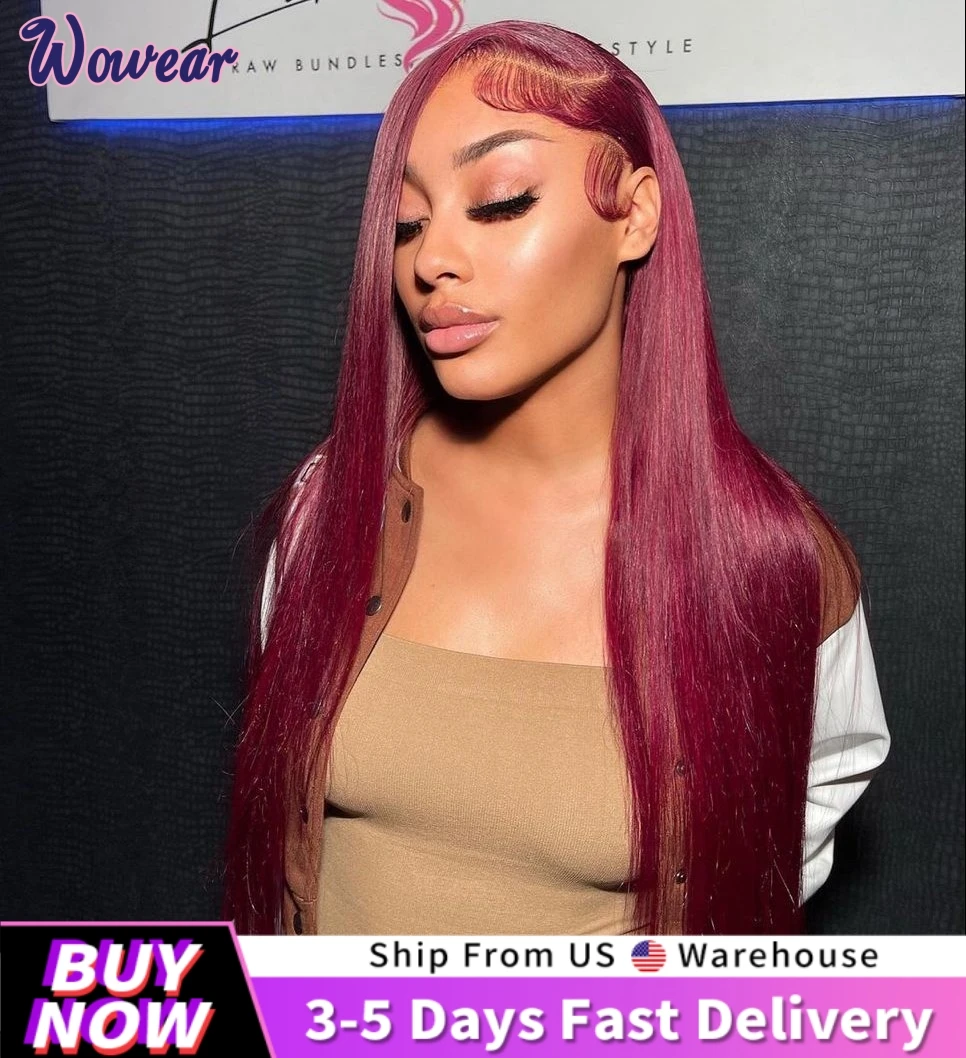 30 Inch 99j Burgundy Straight Wigs HD Transparent Lace Front Human Hair 13x6 Lace Frontal Wig Brazilian Hair For Black Women
30 Inch 99j Burgundy Straight Wigs HD Transparent Lace Front Human Hair 13x6 Lace Frontal Wig Brazilian Hair For Black Women