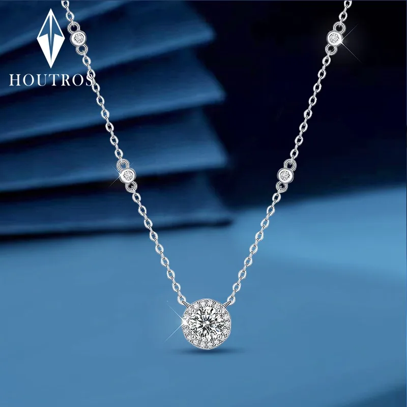 Houtros 1CT D VVSI Moissanite Pendant Necklace for Women 925 Sterling Silver Engagement Wedding Neck Chain Fine Jewelry GRA
Houtros 1CT D VVSI Moissanite Pendant Necklace for Women 925 Sterling Silver Engagement Wedding Neck Chain Fine Jewelry GRA