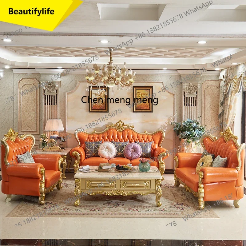Q181 European leather sofa combination American solid wood living room light luxury first layer cowhide simple European furnitu
Q181 European leather sofa combination American solid wood living room light luxury first layer cowhide simple European furnitu
