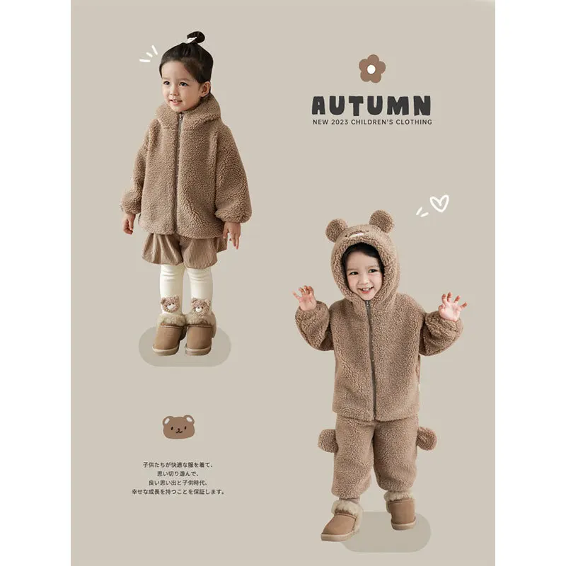 Girls' Bear Plush Set Warm Girls' Autumn and Winter2025New Children's Fleece-Lined Jacket and Pants Thick
Girls' Bear Plush Set Warm Girls' Autumn and Winter2025New Children's Fleece-Lined Jacket and Pants Thick