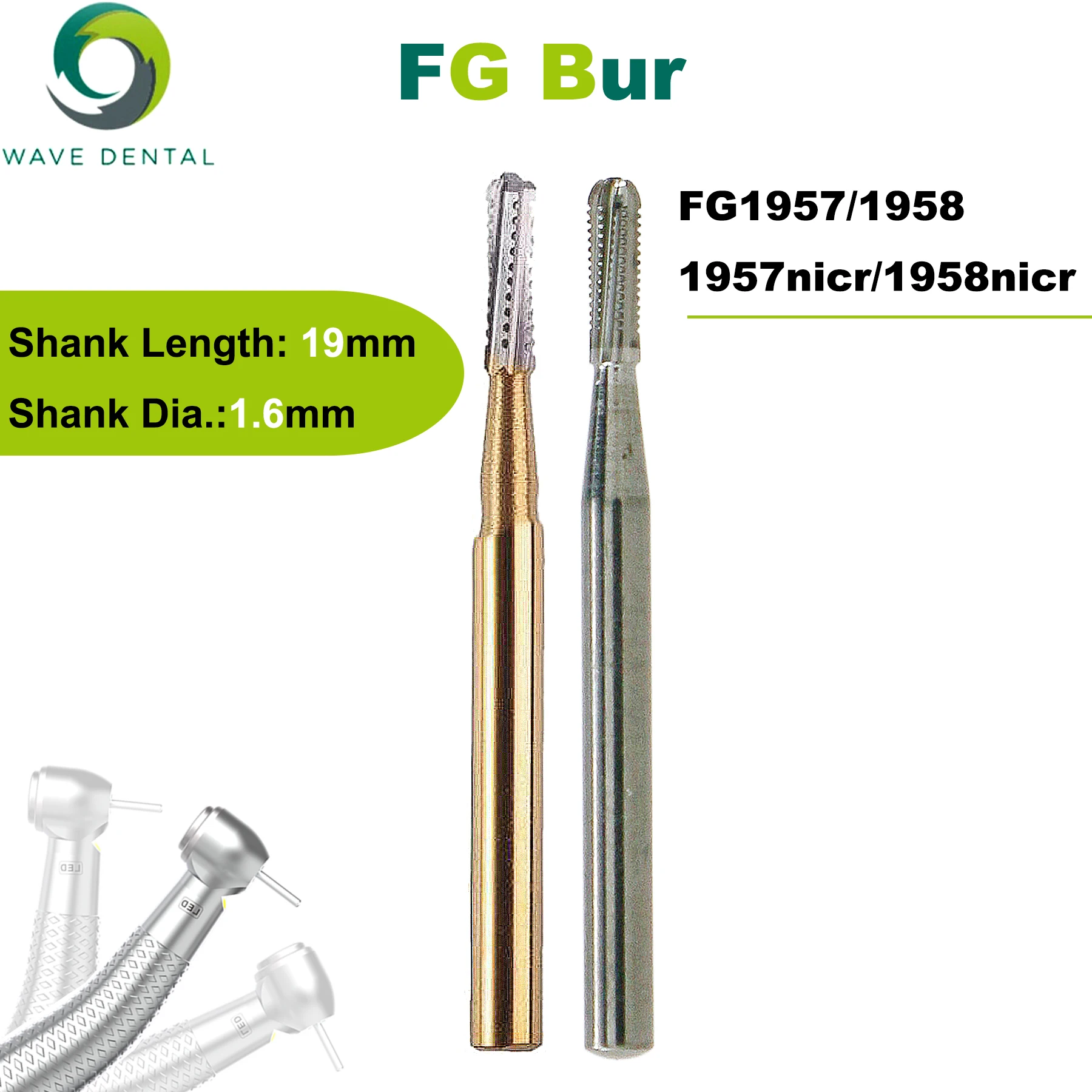 WAVE FG1957/1958 Dental Burs Tungsten Carbide Bur Steel Carbide Metal Cutting Burs Dia.1.6mm Dentist Tools
WAVE FG1957/1958 Dental Burs Tungsten Carbide Bur Steel Carbide Metal Cutting Burs Dia.1.6mm Dentist Tools