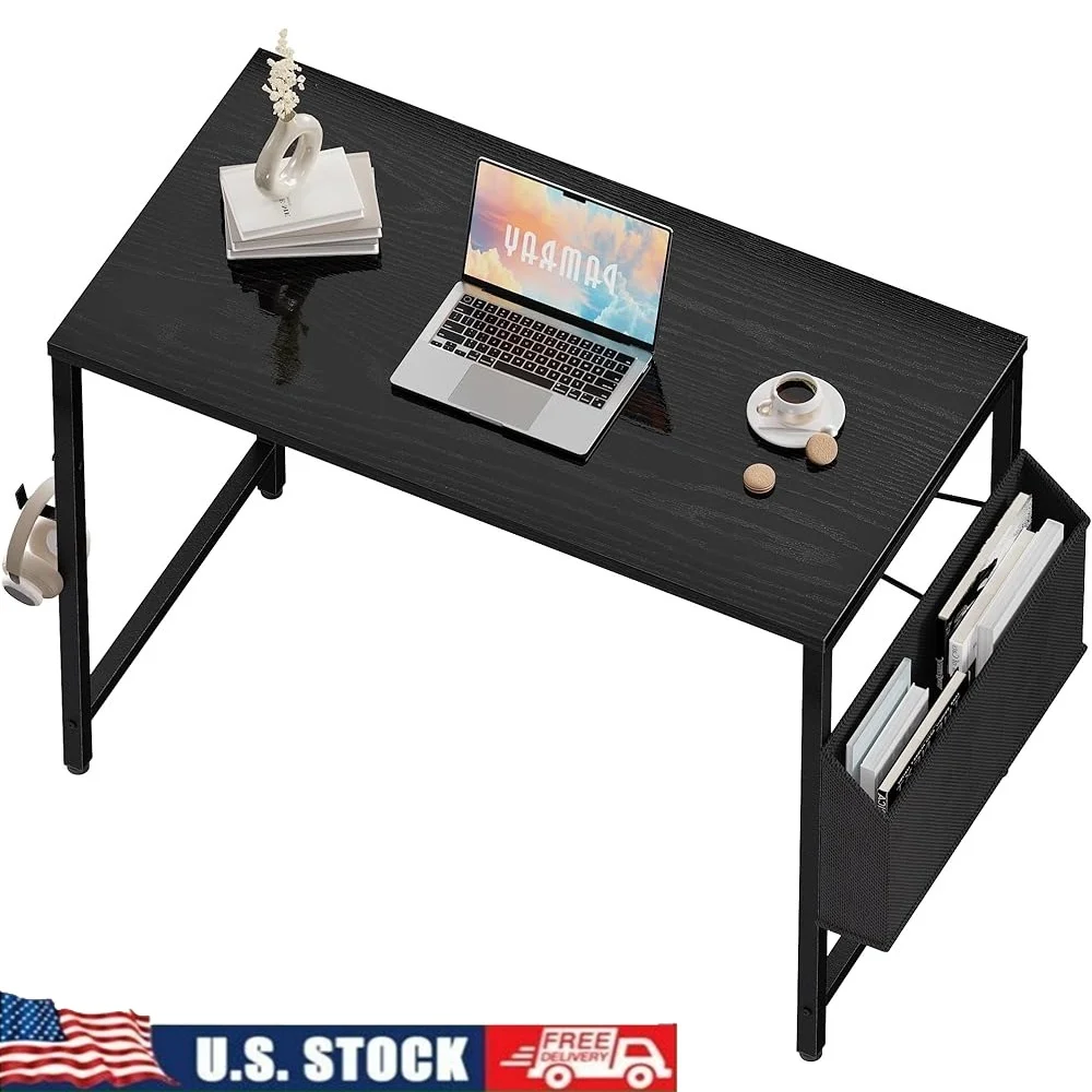 32 Inch Computer Desk Small Spaces with Storage Bag Headphone Hook Sturdy Metal Frame Ideal Home Office Study Writing
32 Inch Computer Desk Small Spaces with Storage Bag Headphone Hook Sturdy Metal Frame Ideal Home Office Study Writing