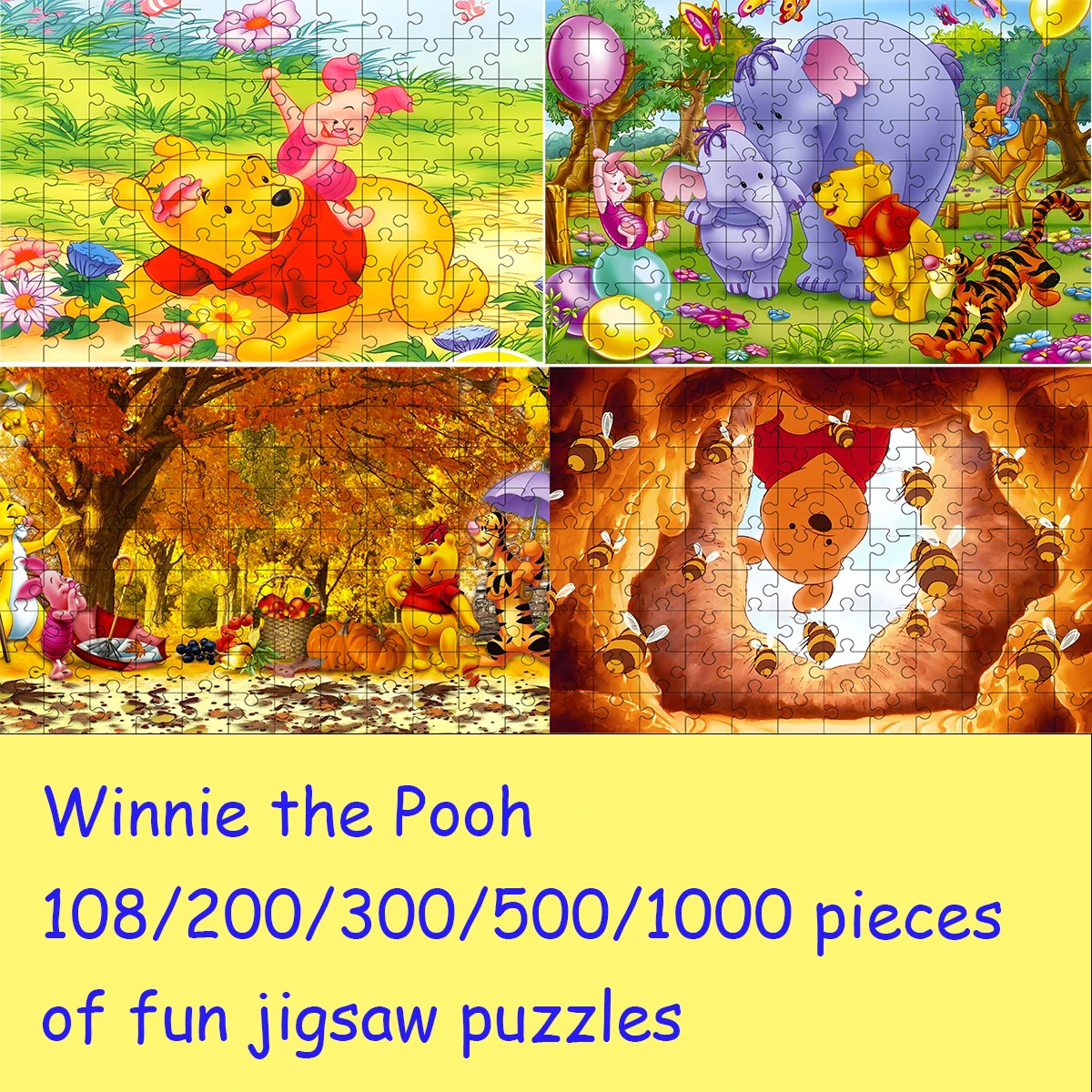 Disney Winnie the Pooh puzzle 108/200/300/500/1000 pieces of jigsaw puzzle wooden onePiece Puzzles Toys Gifts
Disney Winnie the Pooh puzzle 108/200/300/500/1000 pieces of jigsaw puzzle wooden onePiece Puzzles Toys Gifts