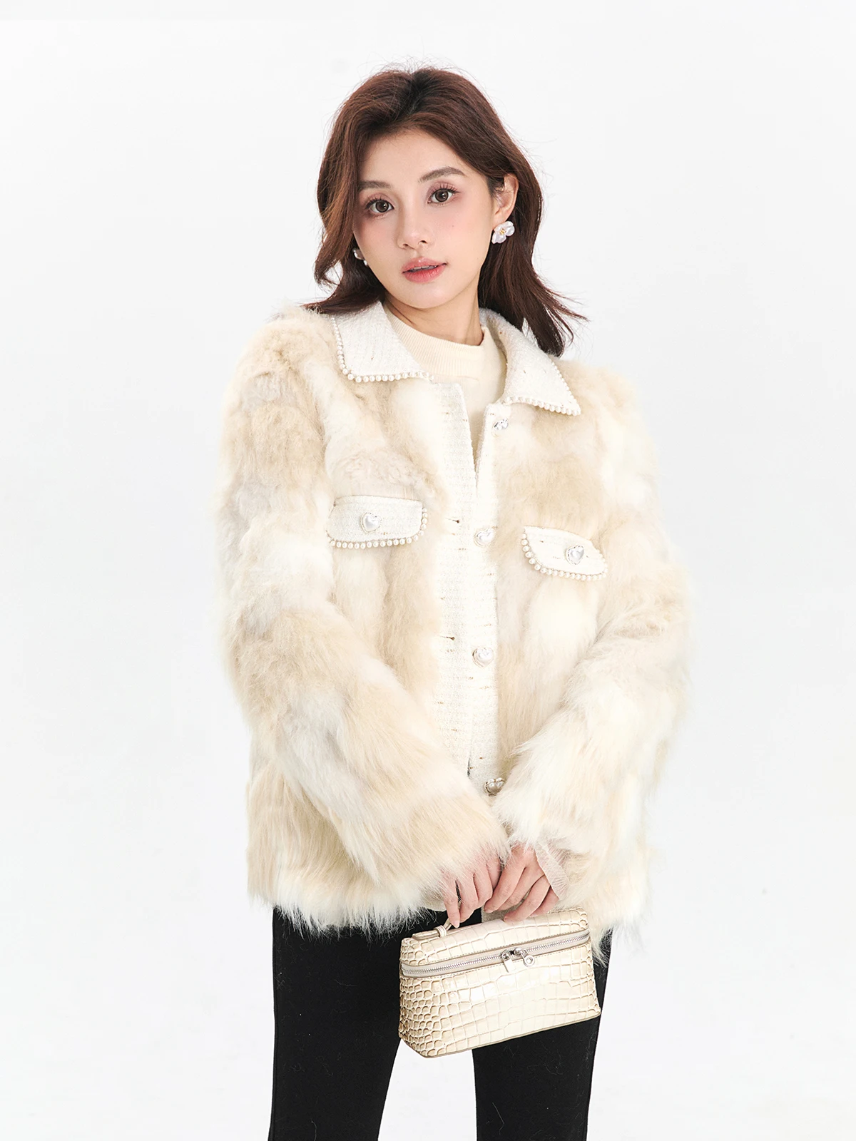Women's Lazy Sle Rabbit Fur Coat Sweater Outerwear Autumn Winter New Design High-End Small Size Top ONE-T Faion Brand
Women's Lazy Sle Rabbit Fur Coat Sweater Outerwear Autumn Winter New Design High-End Small Size Top ONE-T Faion Brand