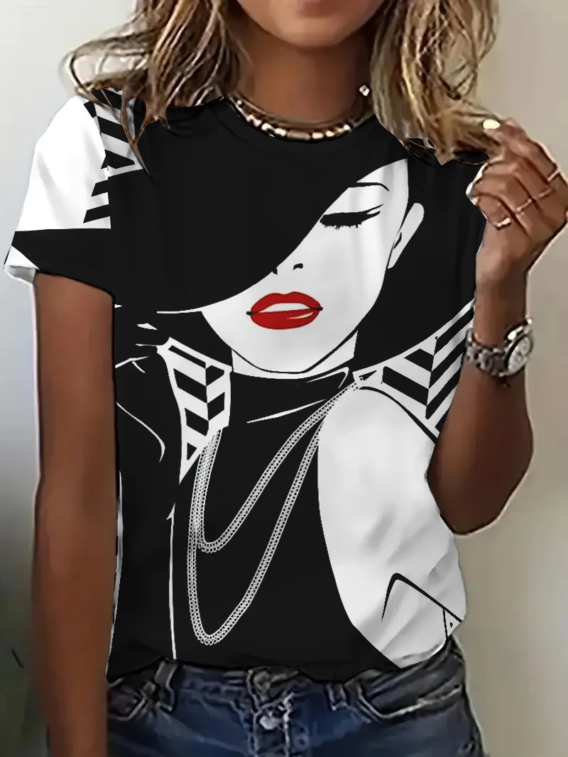 Vintage Abstract face 3D Pattern Printing Women T Shirts 2024 New Summer T shirts Ladies Loose Casual Short Sleeve O-Neck Tshirt
Vintage Abstract face 3D Pattern Printing Women T Shirts 2024 New Summer T shirts Ladies Loose Casual Short Sleeve O-Neck Tshirt