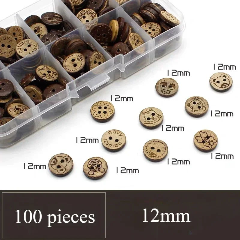100pcs/box Wooden Buttons Beautiful Coconut Shell 4-hole 2-hole Round Buttons Clothes Accessories
100pcs/box Wooden Buttons Beautiful Coconut Shell 4-hole 2-hole Round Buttons Clothes Accessories