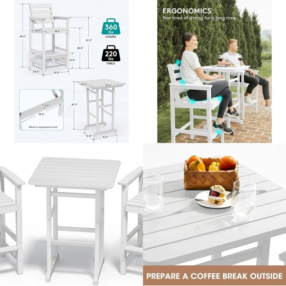 Tall Adirondack Bar Chairs and Table 3 Pieces Set, Adirondack Bar Height Chairs Set of 2 and Bar Table, Outdoor Bar Stools Set f
Tall Adirondack Bar Chairs and Table 3 Pieces Set, Adirondack Bar Height Chairs Set of 2 and Bar Table, Outdoor Bar Stools Set f