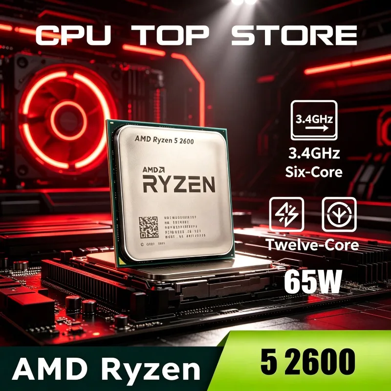 100% Brand New and Original AMD Ryzen 5 2600 R5 2600 6-Core 12-Thread 3.4GHz CPU Processor Socket AM4 but Hot Sale
100% Brand New and Original AMD Ryzen 5 2600 R5 2600 6-Core 12-Thread 3.4GHz CPU Processor Socket AM4 but Hot Sale