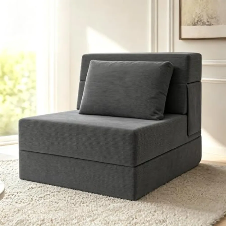 Folding Sofa Bed for Living Room Guest Use, Memory Foam Floor Couch Mattress in Gray, Compact Convertible Sleeper Chair with Pi
Folding Sofa Bed for Living Room Guest Use, Memory Foam Floor Couch Mattress in Gray, Compact Convertible Sleeper Chair with Pi