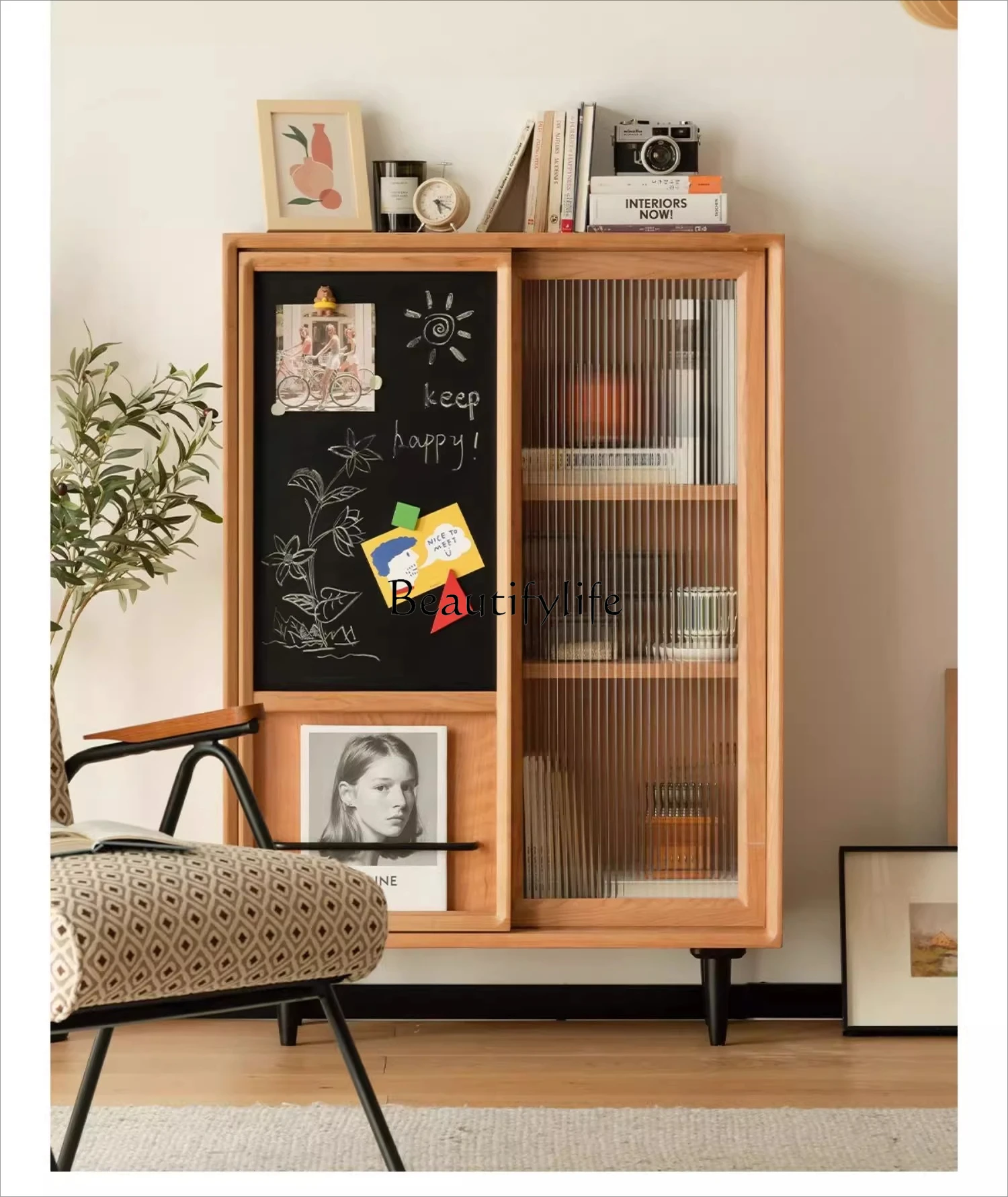 Nordic solid wood bookcase with glass door storage cherry wood Japanese storage side cabinet
Nordic solid wood bookcase with glass door storage cherry wood Japanese storage side cabinet