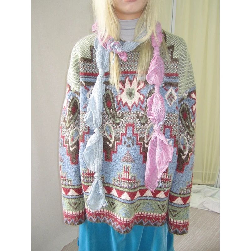 Retro Korean Sle Geometric Pattern Long Sve round Ne Knitted Sweater Comfortable Soft Fabric Abstract Design for Women
Retro Korean Sle Geometric Pattern Long Sve round Ne Knitted Sweater Comfortable Soft Fabric Abstract Design for Women
