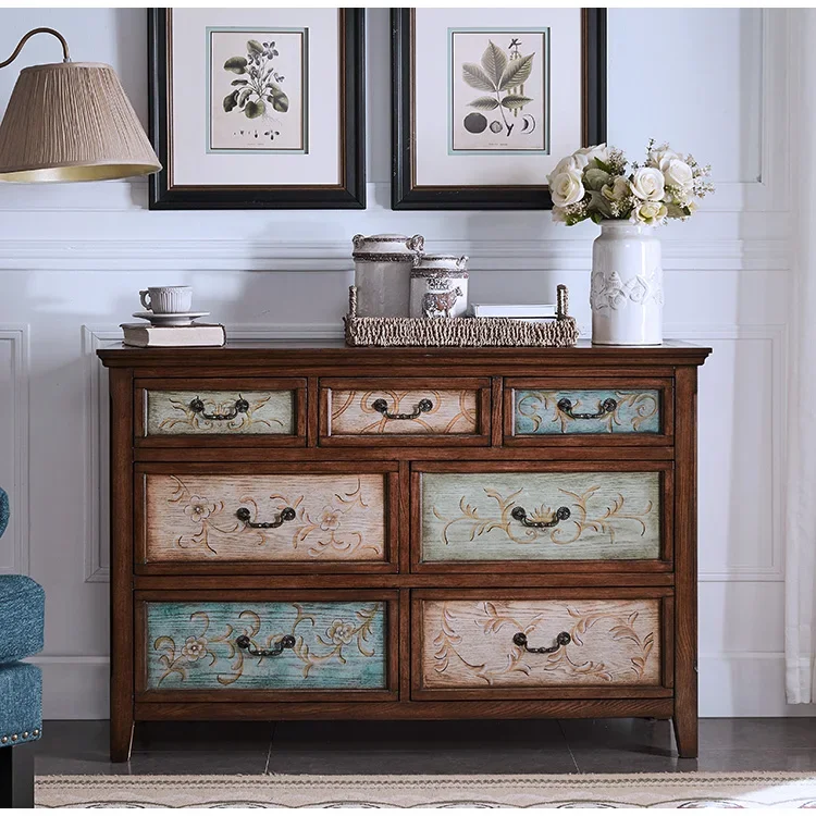 zxAmerican-style chest full solid wood retro painted seven-bucket European-style living room bedroom locker
zxAmerican-style chest full solid wood retro painted seven-bucket European-style living room bedroom locker