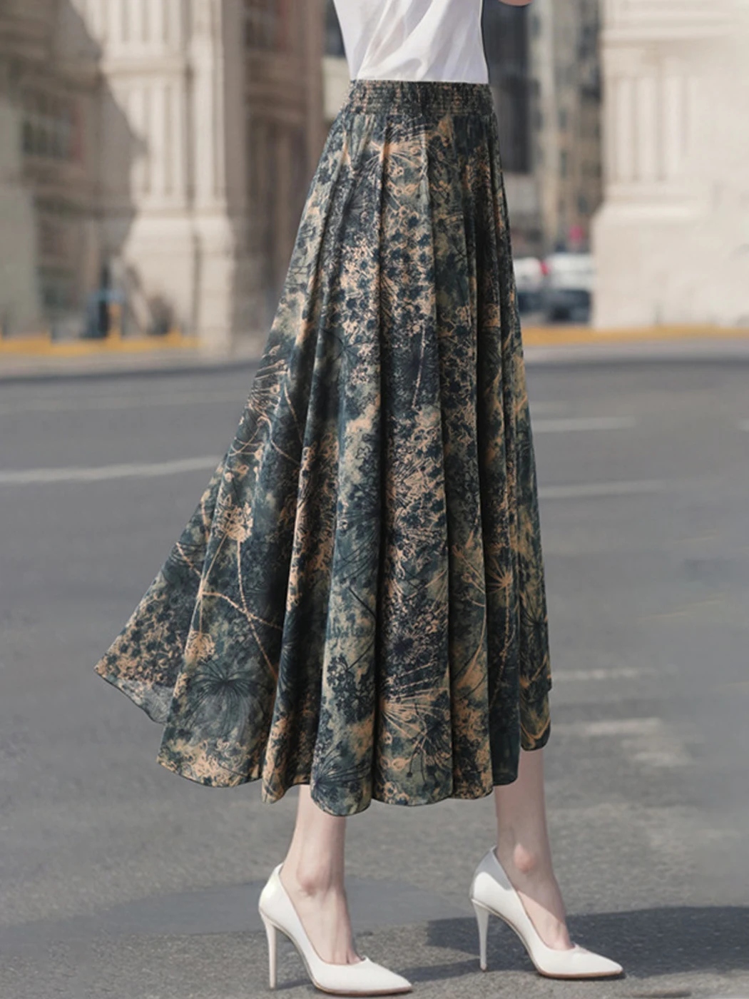 Summer High Waist Midi Skirt Women's Floral Print Faionable Dancing Skirts Korean Sle Commute Polyester Fiber Loose Fit
Summer High Waist Midi Skirt Women's Floral Print Faionable Dancing Skirts Korean Sle Commute Polyester Fiber Loose Fit