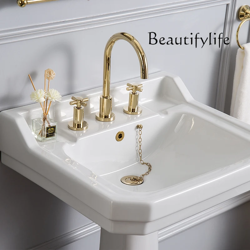 X Copper Spool Retro Sitting 8 Inch Three-hole Gold Silver Custom Bathroom American Hot And Cold Faucet
X Copper Spool Retro Sitting 8 Inch Three-hole Gold Silver Custom Bathroom American Hot And Cold Faucet
