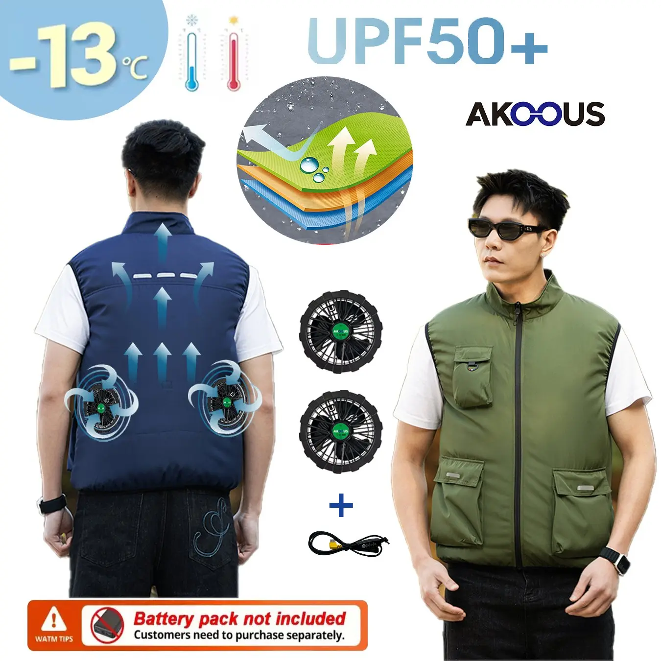 5V/12V USB Cooling Fan Vest 3 Speed Gears Air Conditioner Clothes Breathable Sleeveless Workwear Summer Outdoor Wearable Cooling
5V/12V USB Cooling Fan Vest 3 Speed Gears Air Conditioner Clothes Breathable Sleeveless Workwear Summer Outdoor Wearable Cooling