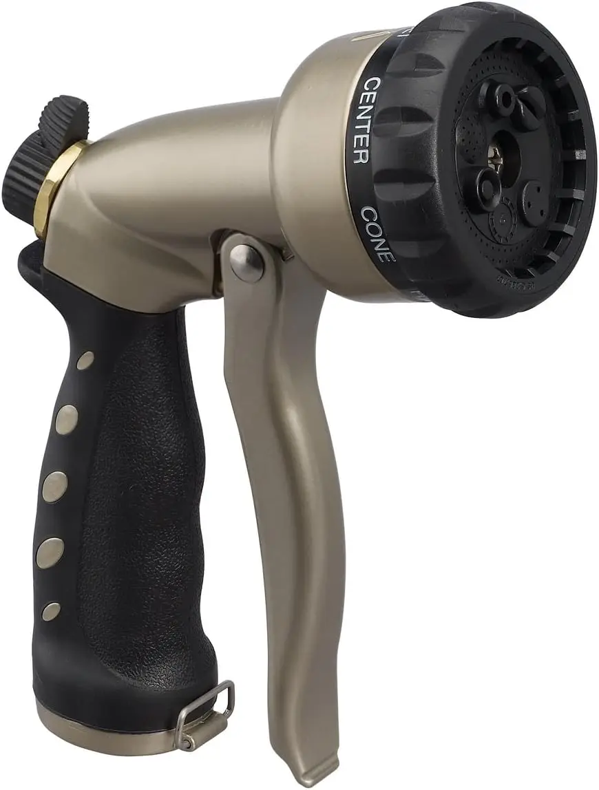 7-Pattern Trigger Hose Nozzle with Flow Control & Lock-On Spray
7-Pattern Trigger Hose Nozzle with Flow Control & Lock-On Spray