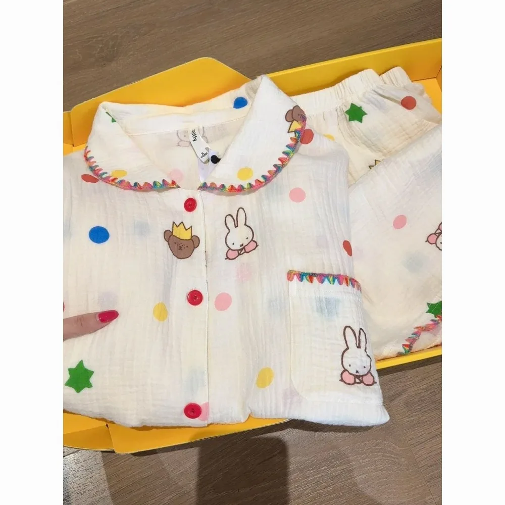 Cute Miffy Women Pajamas Set Summer Short Sleeve Shorts Comfortable Loose Homewear Soft Breathable Casual Loungewear Sleepwear
Cute Miffy Women Pajamas Set Summer Short Sleeve Shorts Comfortable Loose Homewear Soft Breathable Casual Loungewear Sleepwear