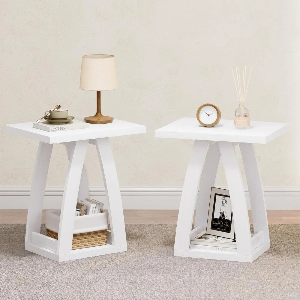 End Table Set of 2, Side Table, Nightstand, Sofa Side Table with Shelf, Modern End Table for Living Room, Bedroom
End Table Set of 2, Side Table, Nightstand, Sofa Side Table with Shelf, Modern End Table for Living Room, Bedroom