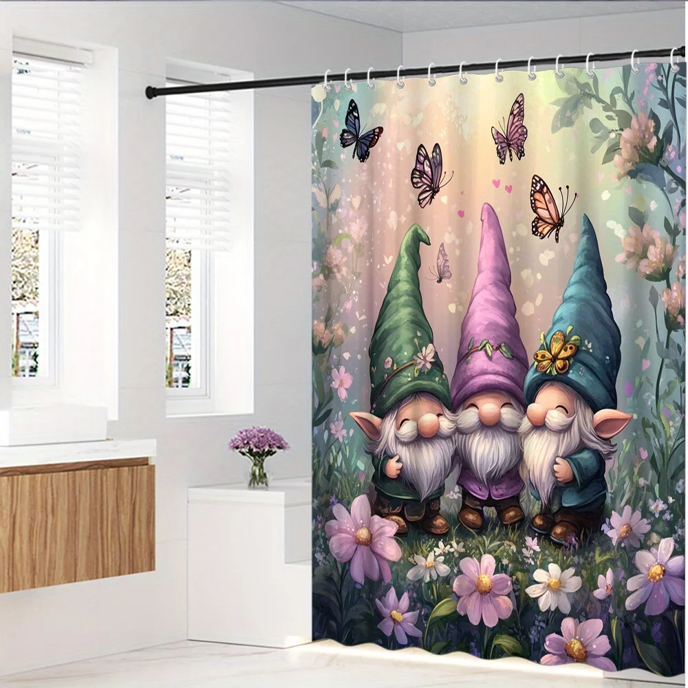 Whimsical Gnomes in Garden Shower Curtain - Colorful and Magical Design for a Fun and Cozy Bathroom, Perfect for Kids
Whimsical Gnomes in Garden Shower Curtain - Colorful and Magical Design for a Fun and Cozy Bathroom, Perfect for Kids