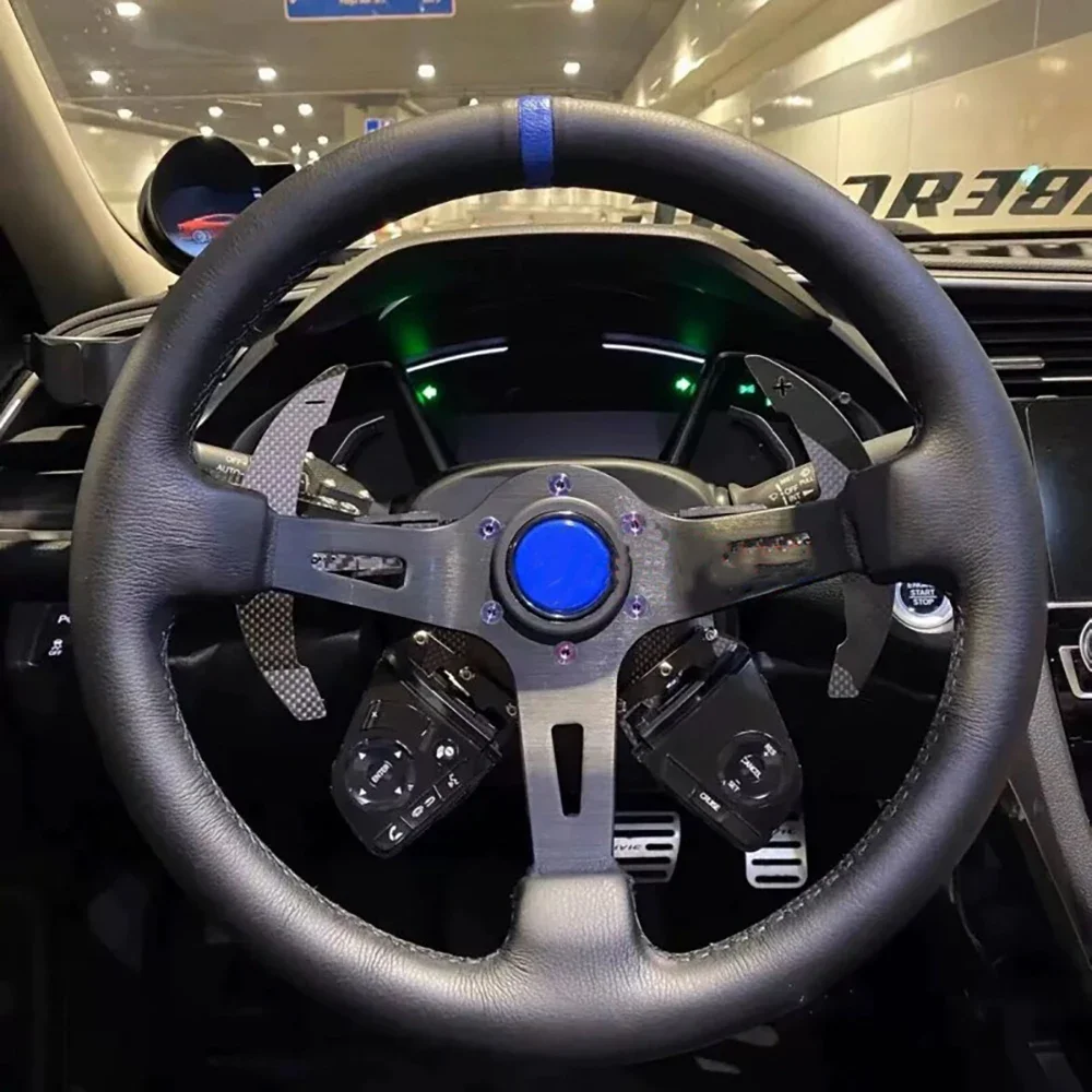 Universal 13 Inch Leather Modification Steering Wheel 335MM Large Concave And Deep Concave Steering Wheel Tools Car Accessories
Universal 13 Inch Leather Modification Steering Wheel 335MM Large Concave And Deep Concave Steering Wheel Tools Car Accessories