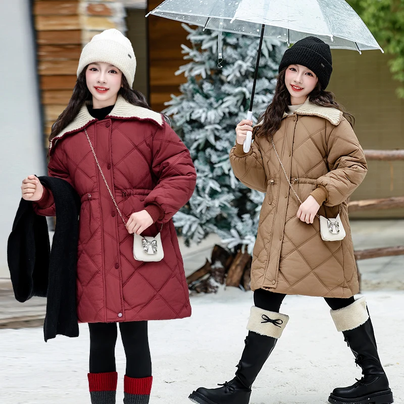 Зимняя утепленная хлопковая куртка для девочек, с поясом, средней длины, модная зимняя одежда для детей постарше
Зимняя утепленная хлопковая куртка для девочек, с поясом, средней длины, модная зимняя одежда для детей постарше