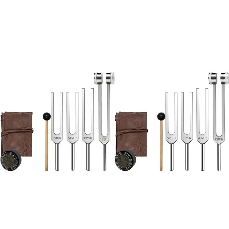 8X Tuning Fork Set - 128Hz 432Hz 512Hz 528Hz Weighted & Unweighted Frequency Tools With Activator, Mallet & Vegan Pouch-AT20
8X Tuning Fork Set - 128Hz 432Hz 512Hz 528Hz Weighted & Unweighted Frequency Tools With Activator, Mallet & Vegan Pouch-AT20