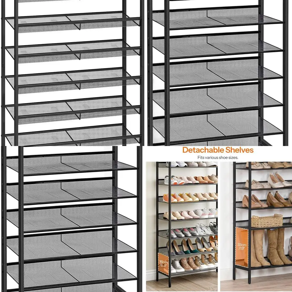 Большое 8-ярусное хранилище для обуви, длина 29,5, вмещает 21–24 пары, коричневый и черный, идеально подходит для прихожей, гардероба
Большое 8-ярусное хранилище для обуви, длина 29,5, вмещает 21–24 пары, коричневый и черный, идеально подходит для прихожей, гардероба