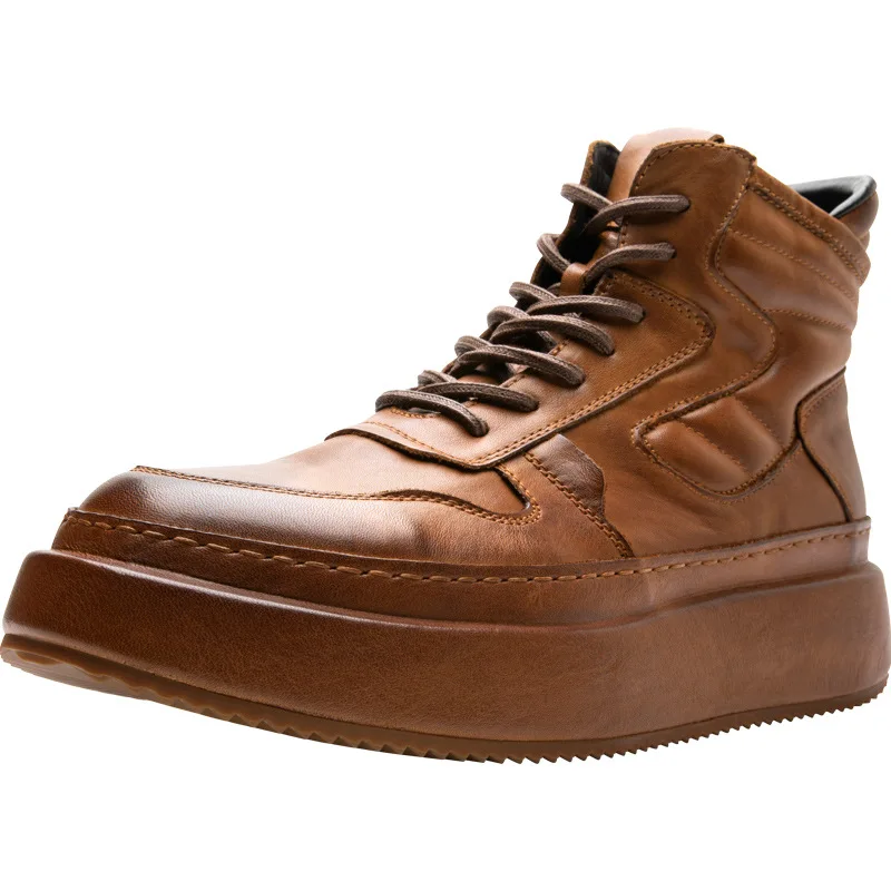 CLAIAMI New High-end Handmade Luxury Leather Boots Men Cowhide Lace-up Thickened Heightening Men Ankle Boots Leather Men Zapatos
CLAIAMI New High-end Handmade Luxury Leather Boots Men Cowhide Lace-up Thickened Heightening Men Ankle Boots Leather Men Zapatos