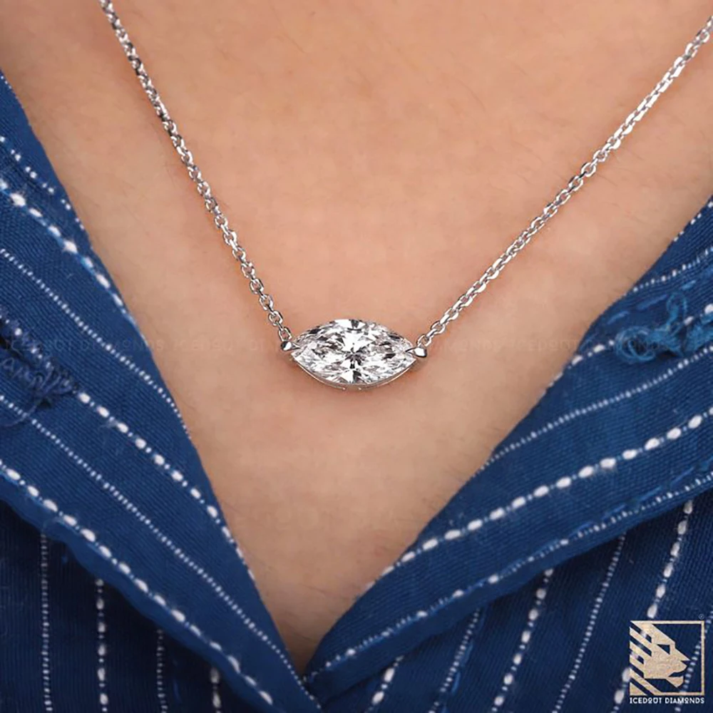 IGOTOS 1/2CT Marquise Cut Moissanite Pendant Necklace Women 925 Sterling Silver Solitaire Diamond Neck Chain Engagement Gift GRA
IGOTOS 1/2CT Marquise Cut Moissanite Pendant Necklace Women 925 Sterling Silver Solitaire Diamond Neck Chain Engagement Gift GRA