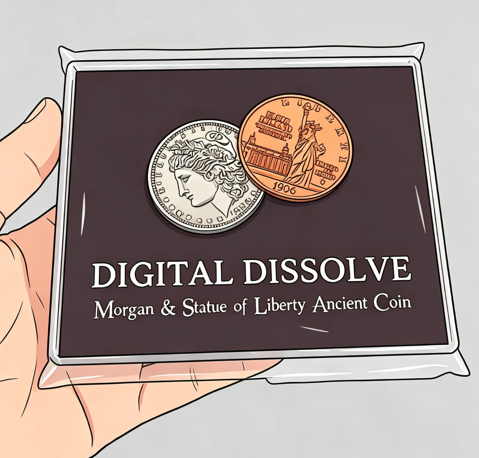 Digital Dissolve (Morgan & Statue of Liberty Ancient Coin) Close up Magic Tricks Gimmick Illusions Coin Exchange Funny Magician
Digital Dissolve (Morgan & Statue of Liberty Ancient Coin) Close up Magic Tricks Gimmick Illusions Coin Exchange Funny Magician