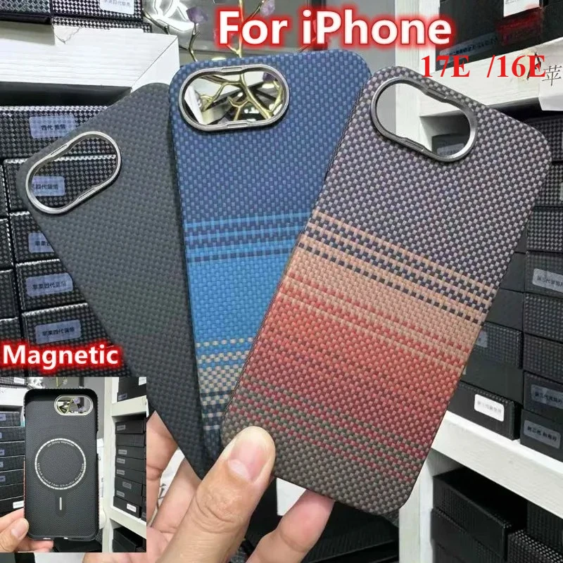 Magnetic Carbon Case For iPhone 17E /16E Aramid Hard Case Ultra-thin Strong Magnetic MagSafe Carbon Fiber Phone Case
Magnetic Carbon Case For iPhone 17E /16E Aramid Hard Case Ultra-thin Strong Magnetic MagSafe Carbon Fiber Phone Case