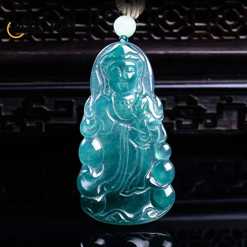 Natural Grade A Jadeite Guanyin Bodhisattva Pendant Hand-Carved Stylish and Charming Ice-Type Jade Necklace Unisex Festive Gift
Natural Grade A Jadeite Guanyin Bodhisattva Pendant Hand-Carved Stylish and Charming Ice-Type Jade Necklace Unisex Festive Gift