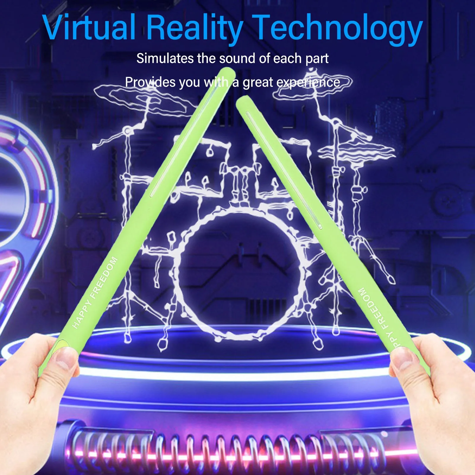 Air Drum Set Portable Immersive 3D Motion Sensing Electronic Virtual Drum Kit Rechargeable Compact with Drumsticks for Outdoor
Air Drum Set Portable Immersive 3D Motion Sensing Electronic Virtual Drum Kit Rechargeable Compact with Drumsticks for Outdoor
