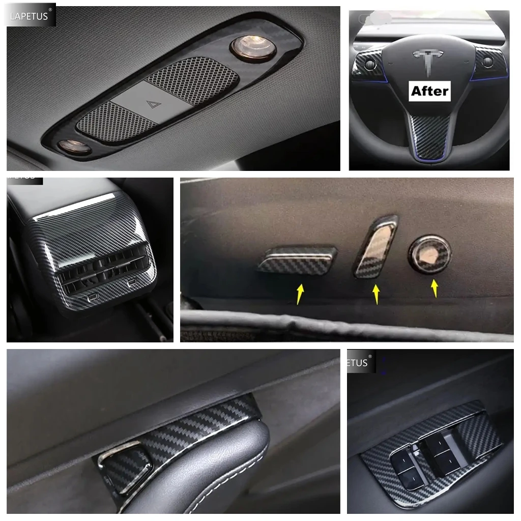 For Tesla Model 3 Model Y 2021 - 2024 Steering Wheel Air Read Light Door Lock Seat Ajust Panel Cover Trim Interior Accessories
For Tesla Model 3 Model Y 2021 - 2024 Steering Wheel Air Read Light Door Lock Seat Ajust Panel Cover Trim Interior Accessories