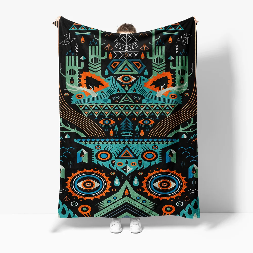 Psychedelic Tribal Aztec Pattern Blanket Unique Ethnic Design Throw Blanket Colorful Geometric Print Bed Cover Gift Idea
Psychedelic Tribal Aztec Pattern Blanket Unique Ethnic Design Throw Blanket Colorful Geometric Print Bed Cover Gift Idea