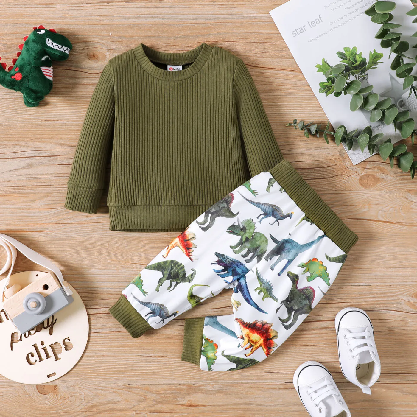 PatPat Baby Boys 2 Piece Set Long Sleeve Ribbed Cotton Pullover Shirt and Full Body Dinosaur Print Pants Outfit
PatPat Baby Boys 2 Piece Set Long Sleeve Ribbed Cotton Pullover Shirt and Full Body Dinosaur Print Pants Outfit