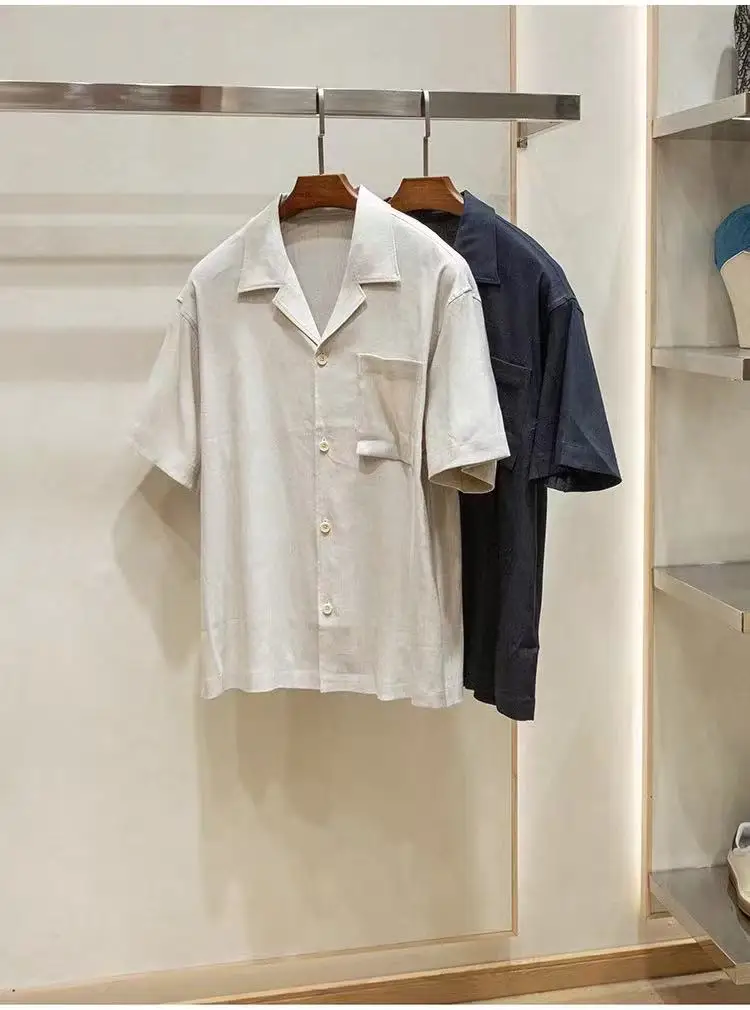 Classic Cuban collar summer men's linen blend casual loose short sleeved shirt
Classic Cuban collar summer men's linen blend casual loose short sleeved shirt