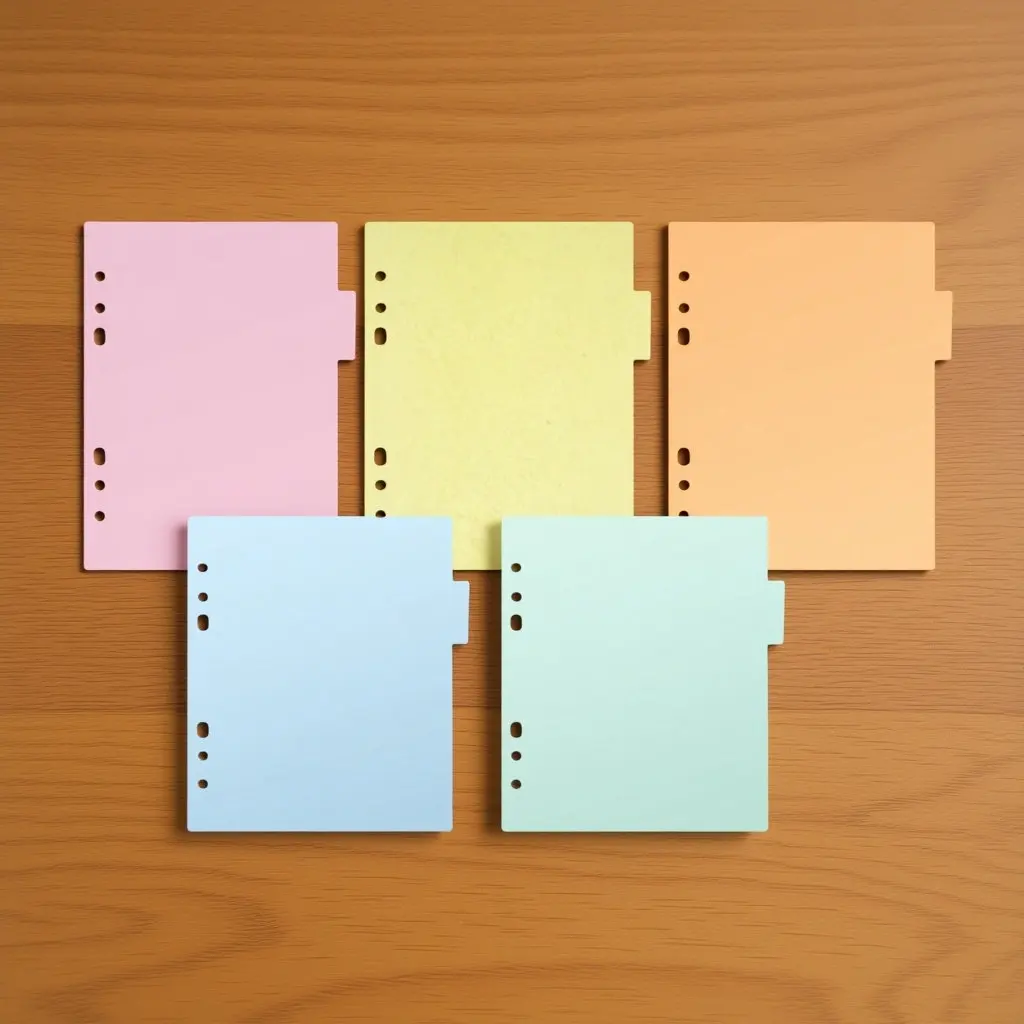 2Pcs A5 Index Page Divider Set Colorful Plastic Tabs with Reinforced Holes for 6-Ring Binders Extended Divider Edges
2Pcs A5 Index Page Divider Set Colorful Plastic Tabs with Reinforced Holes for 6-Ring Binders Extended Divider Edges