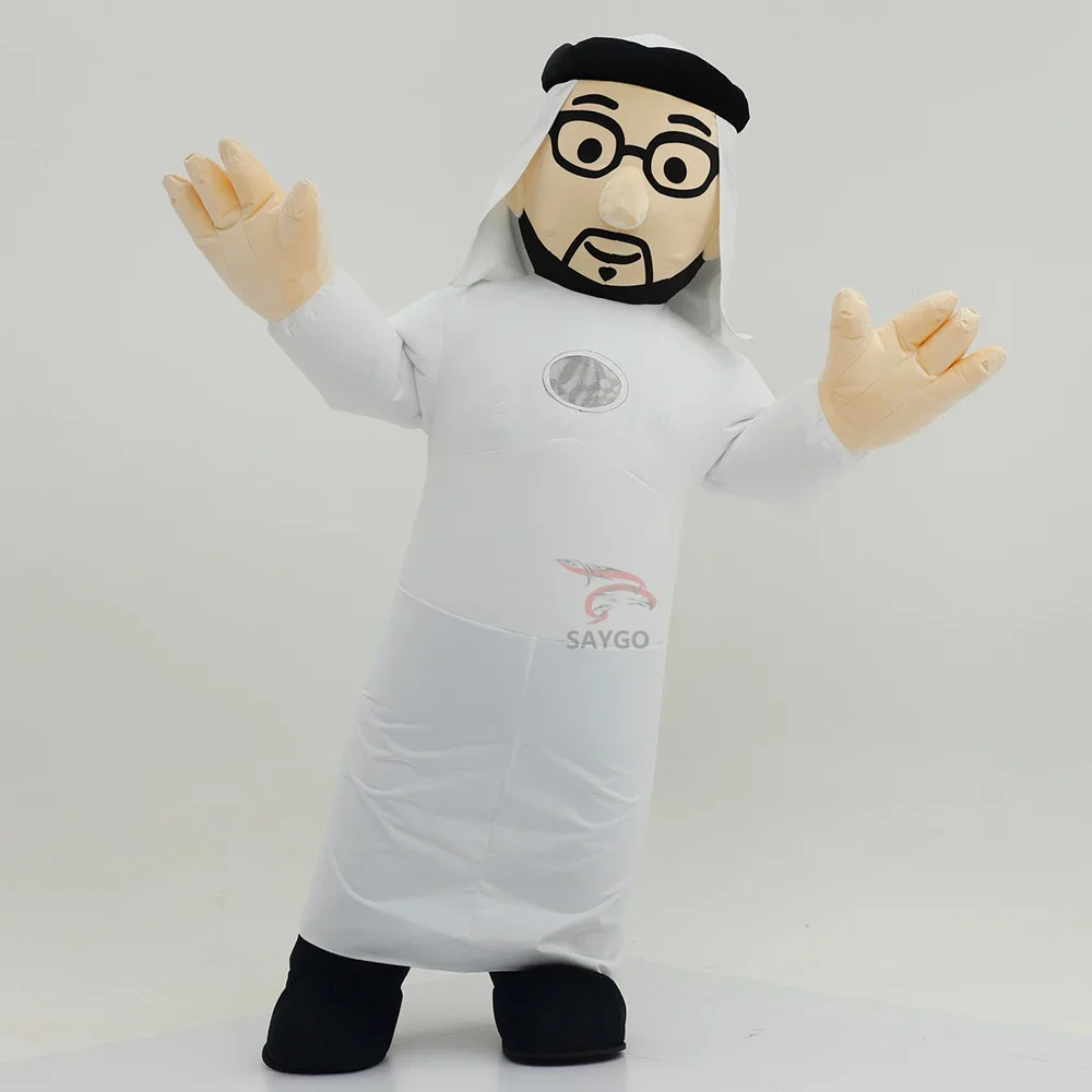 Inflatable Arab Man Costume for Men 2.2m 2.6m Arabic Mascot Halloween Christmas No Battery
Inflatable Arab Man Costume for Men 2.2m 2.6m Arabic Mascot Halloween Christmas No Battery