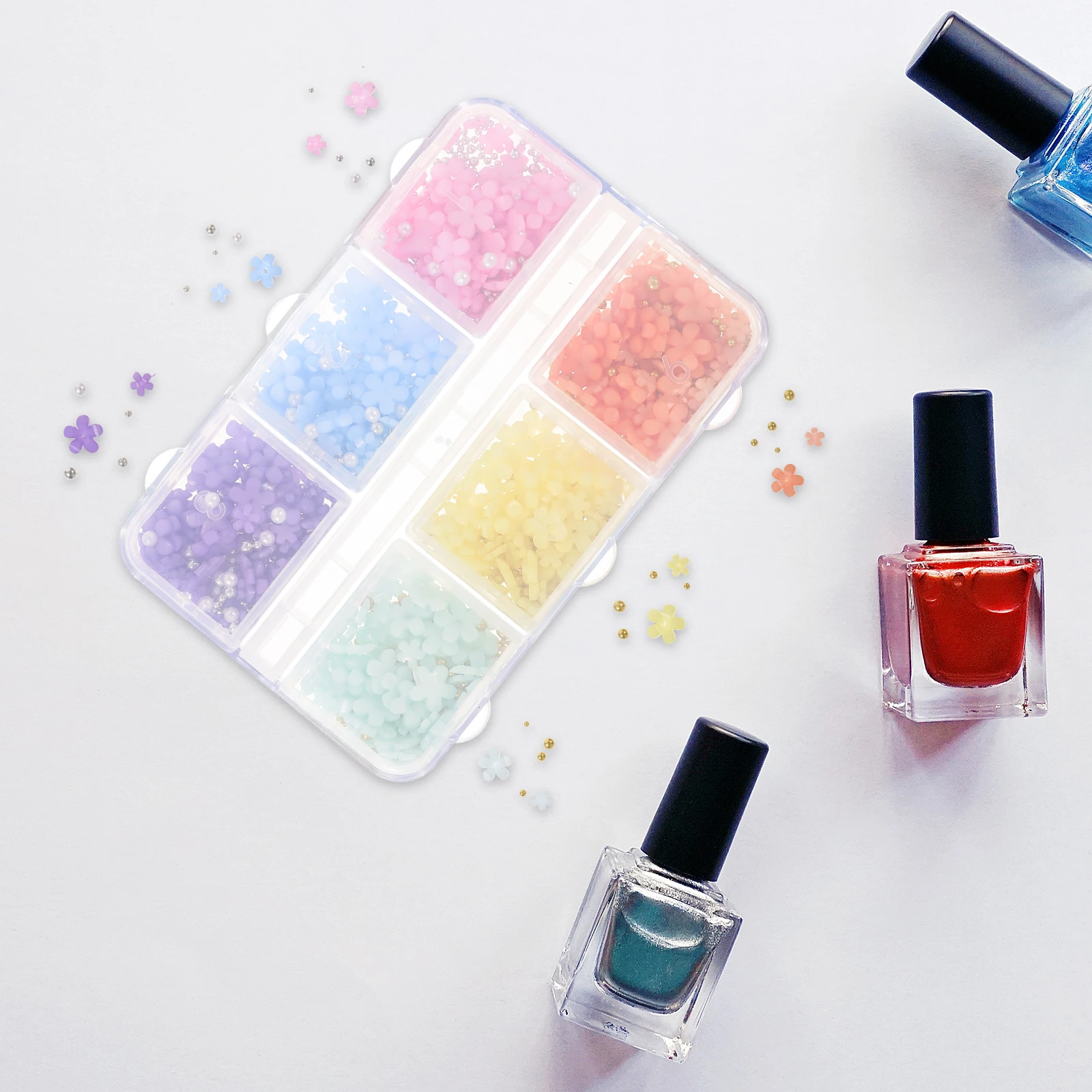 Floral Nail Art Accessories 6 Acrylic Flower Charms Pearl Decorative Flowers for DIY Glamorous Elegant Design
Floral Nail Art Accessories 6 Acrylic Flower Charms Pearl Decorative Flowers for DIY Glamorous Elegant Design