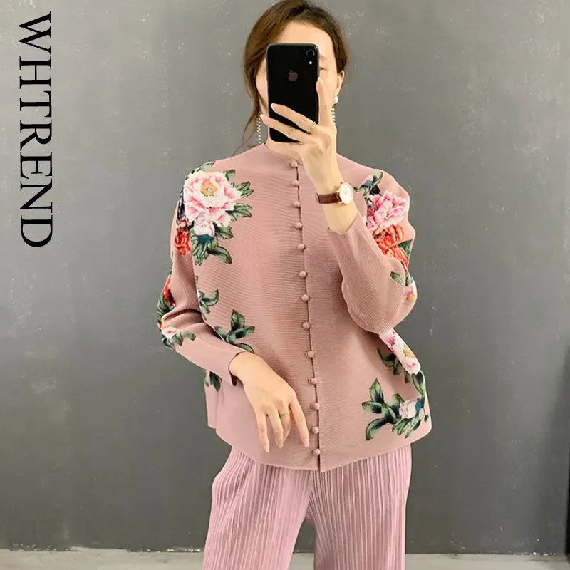 WHTREND Pleated Shirts For Women Thin Breathable Long Sleeve Printed Top For Women Elegant Clothing WH1188
WHTREND Pleated Shirts For Women Thin Breathable Long Sleeve Printed Top For Women Elegant Clothing WH1188