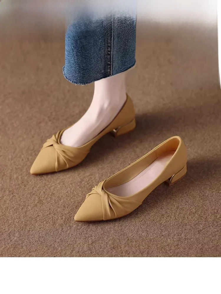 French Style Leather Low Heel Pointed Toe Women's Shoes Spring Autumn Seasonal Slip-On Fashionable Casual Comfortable
French Style Leather Low Heel Pointed Toe Women's Shoes Spring Autumn Seasonal Slip-On Fashionable Casual Comfortable