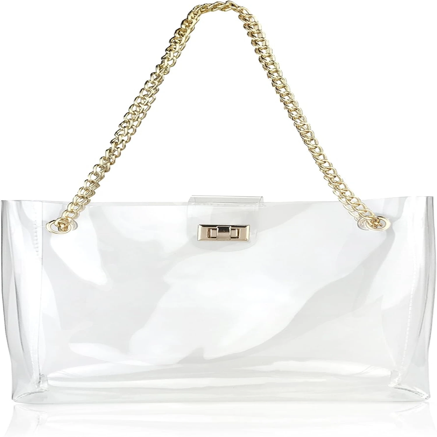 Stylish and Elegant Multifunctional Chain Tote Bag with Clear Turn Lock - Versatile Shoulder Handbag for Women's Chic and Practi
Stylish and Elegant Multifunctional Chain Tote Bag with Clear Turn Lock - Versatile Shoulder Handbag for Women's Chic and Practi