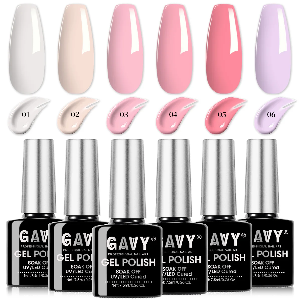 GAVY 6PCS Nude Pink Pastel Gel Nail Polish Set - Spring Summer Milky White Beige Pink Lavender UV/LED Gel Polish Kit, Soak Off S
GAVY 6PCS Nude Pink Pastel Gel Nail Polish Set - Spring Summer Milky White Beige Pink Lavender UV/LED Gel Polish Kit, Soak Off S