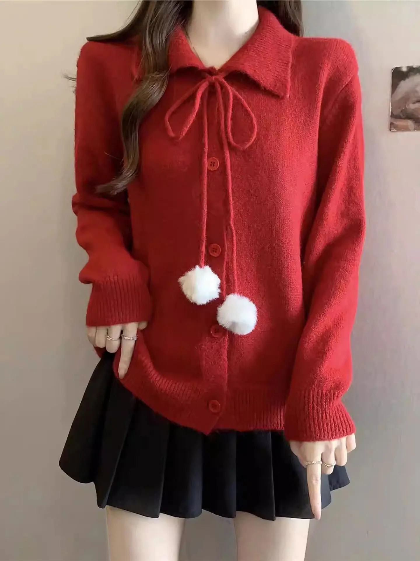 Red Furry Long Sve Knitted Sweater Coat Women's Loose Fit Soft Comfortable Casual Sle Winter Outerwear Button up Cardigan
Red Furry Long Sve Knitted Sweater Coat Women's Loose Fit Soft Comfortable Casual Sle Winter Outerwear Button up Cardigan