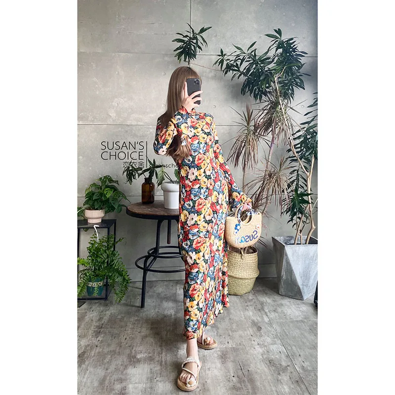 Susan Ele Vintage Floral Print Long Sve round Ne Slim Fit Dr with Lace Hem High Waist Silk Spring Summer Dr
Susan Ele Vintage Floral Print Long Sve round Ne Slim Fit Dr with Lace Hem High Waist Silk Spring Summer Dr