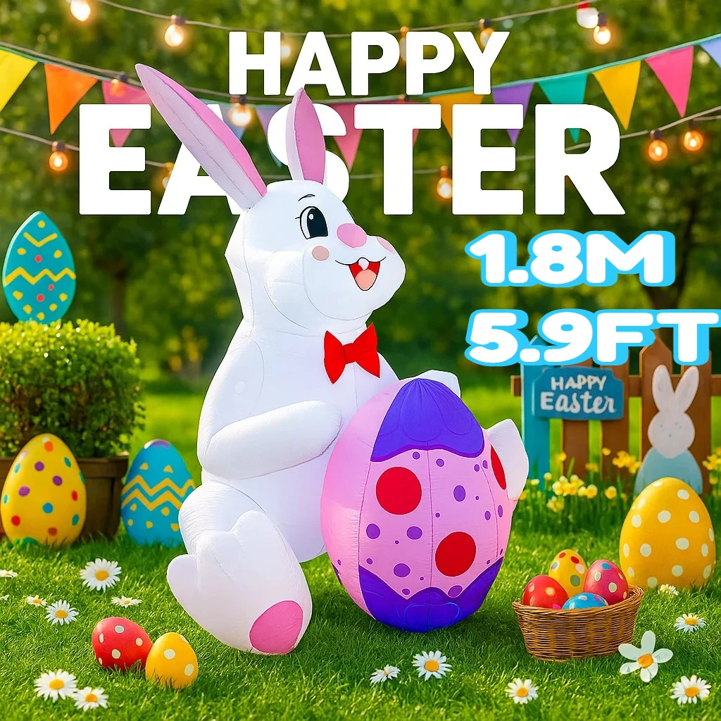 1.8M/5.9FT Blue Easter Egg Inflatable Rabbit Toy Easter DIY Holiday Festival Decor, Garden Yard Outdoor LED Light Ornament
1.8M/5.9FT Blue Easter Egg Inflatable Rabbit Toy Easter DIY Holiday Festival Decor, Garden Yard Outdoor LED Light Ornament
