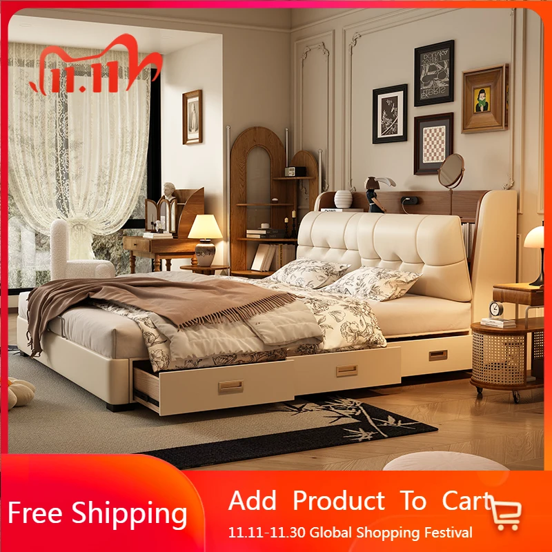 Modern Simple Bed Frame Children Massage European Full Wooden Bed Multifunctional Safe Wood Letto Matrimoniale Home Furniture
Modern Simple Bed Frame Children Massage European Full Wooden Bed Multifunctional Safe Wood Letto Matrimoniale Home Furniture